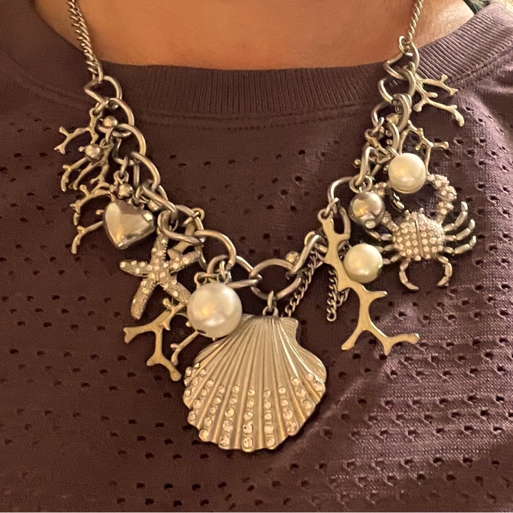 Beach necklace silver plated